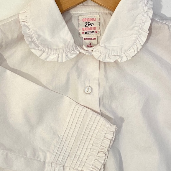 Vintage Gap Kids Velvet Floral Dress w/ Blouse 4T Peter Pan Collar Holiday - Picture 7 of 11